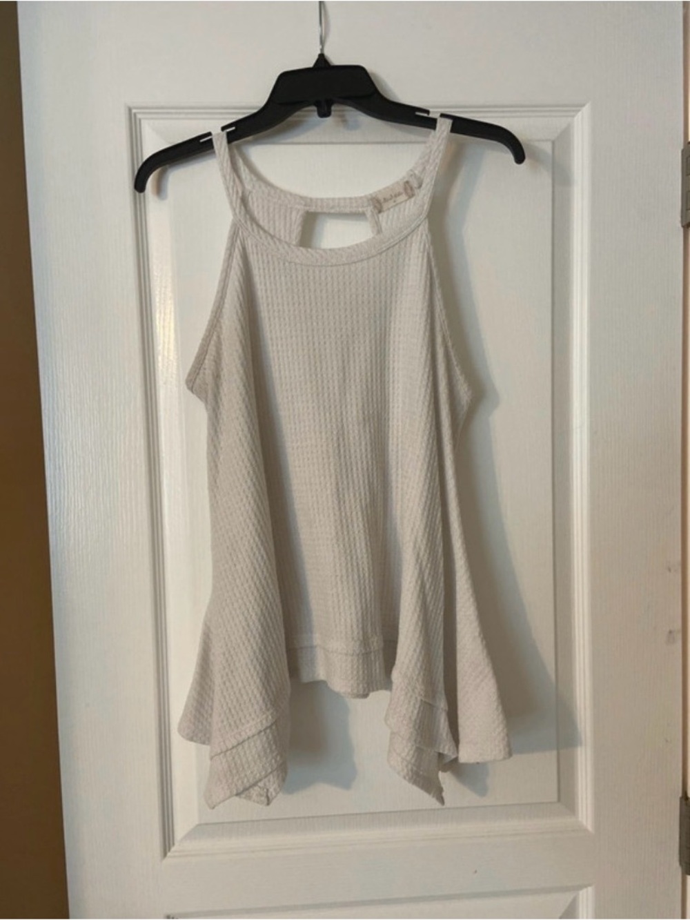 Altar'd State Ivory Waffle Knit Swing Tank